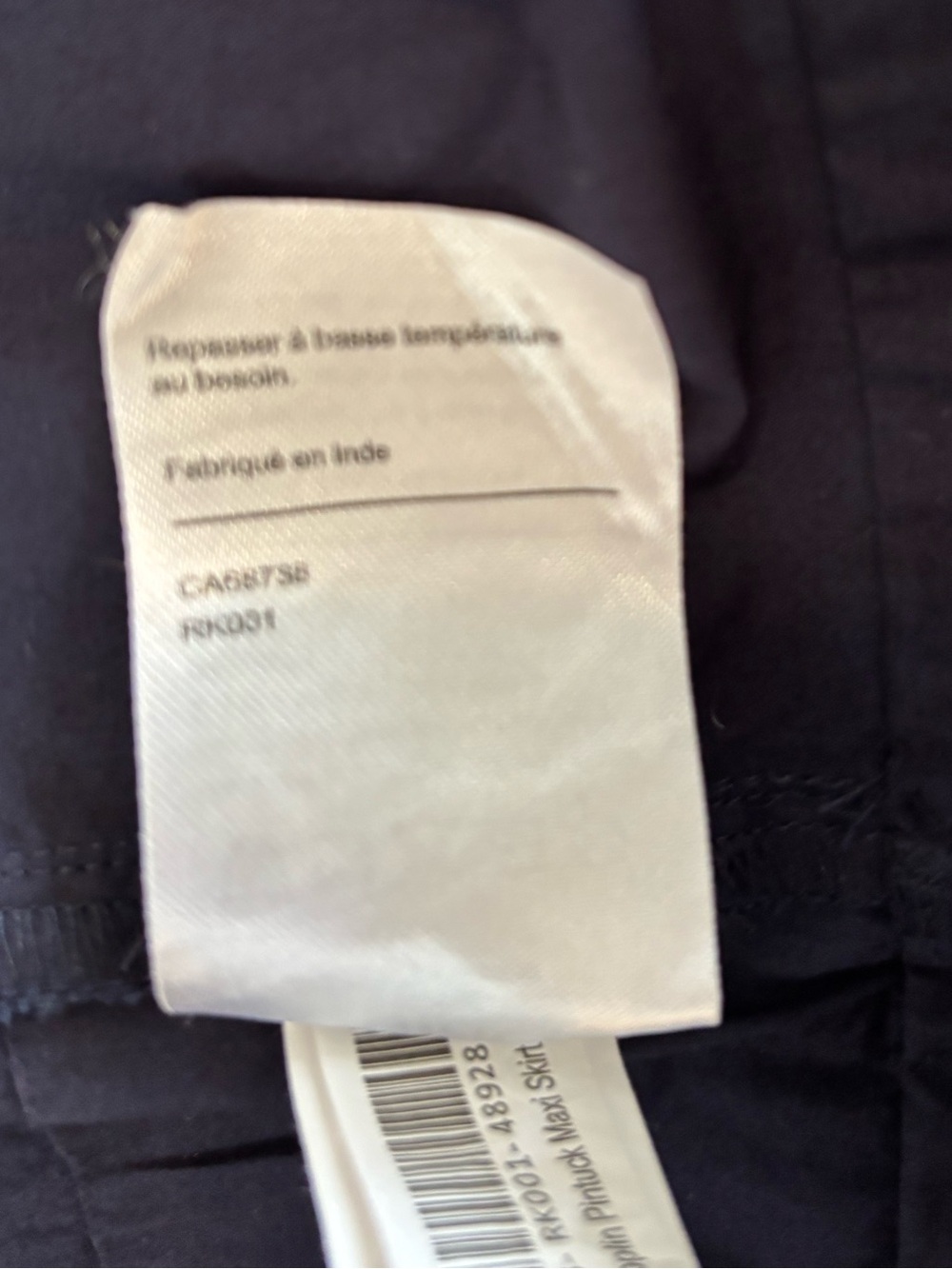 Quince 100% Organic Cotton Poplin Pintuck Maxi Skirt in Navy Blue Size XL. NWT - Picture 14 of 14